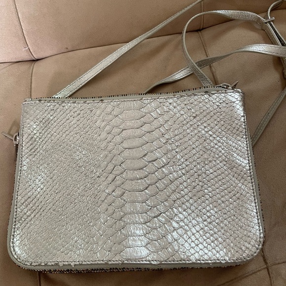 Zadig & Voltaire Crossbody Silver Python-effect Leather with Shoulder Strap - Picture 2 of 3